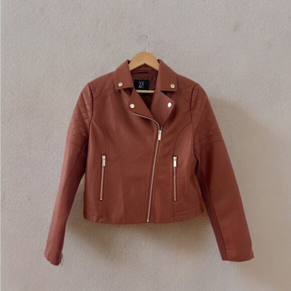 New York & Company Faux Leather Moto Jacket, Camel Color, Size XS, EUC - Picture 6 of 6